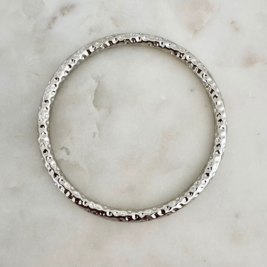 Bracelet jonc Rosa  argenté