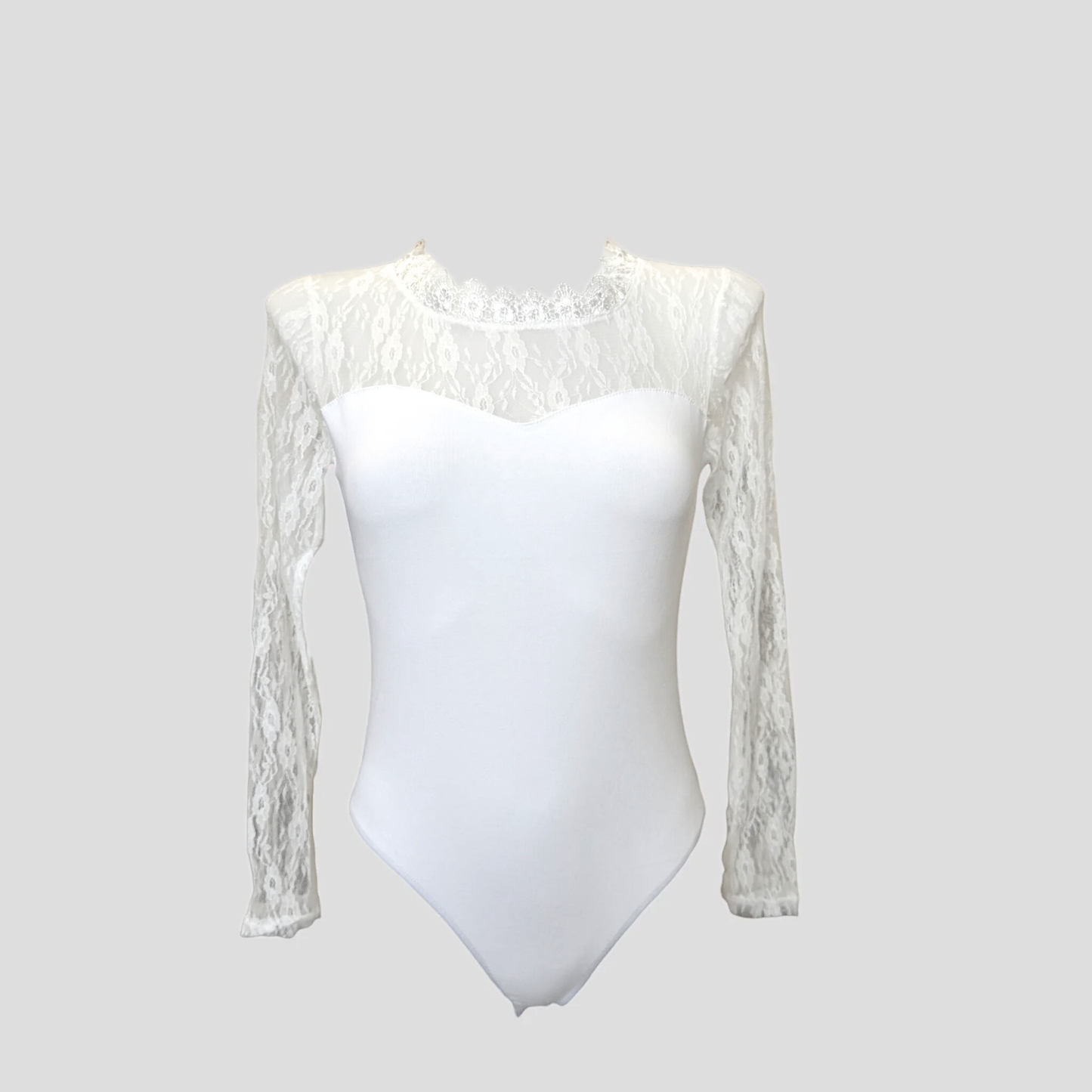 Body noir à dentelle – manches longues