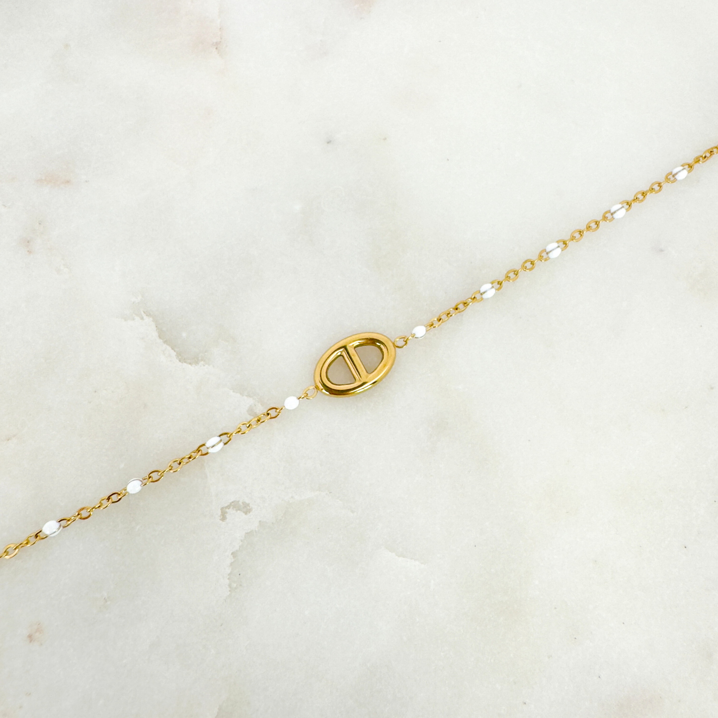 Bracelet Marine perles blanc