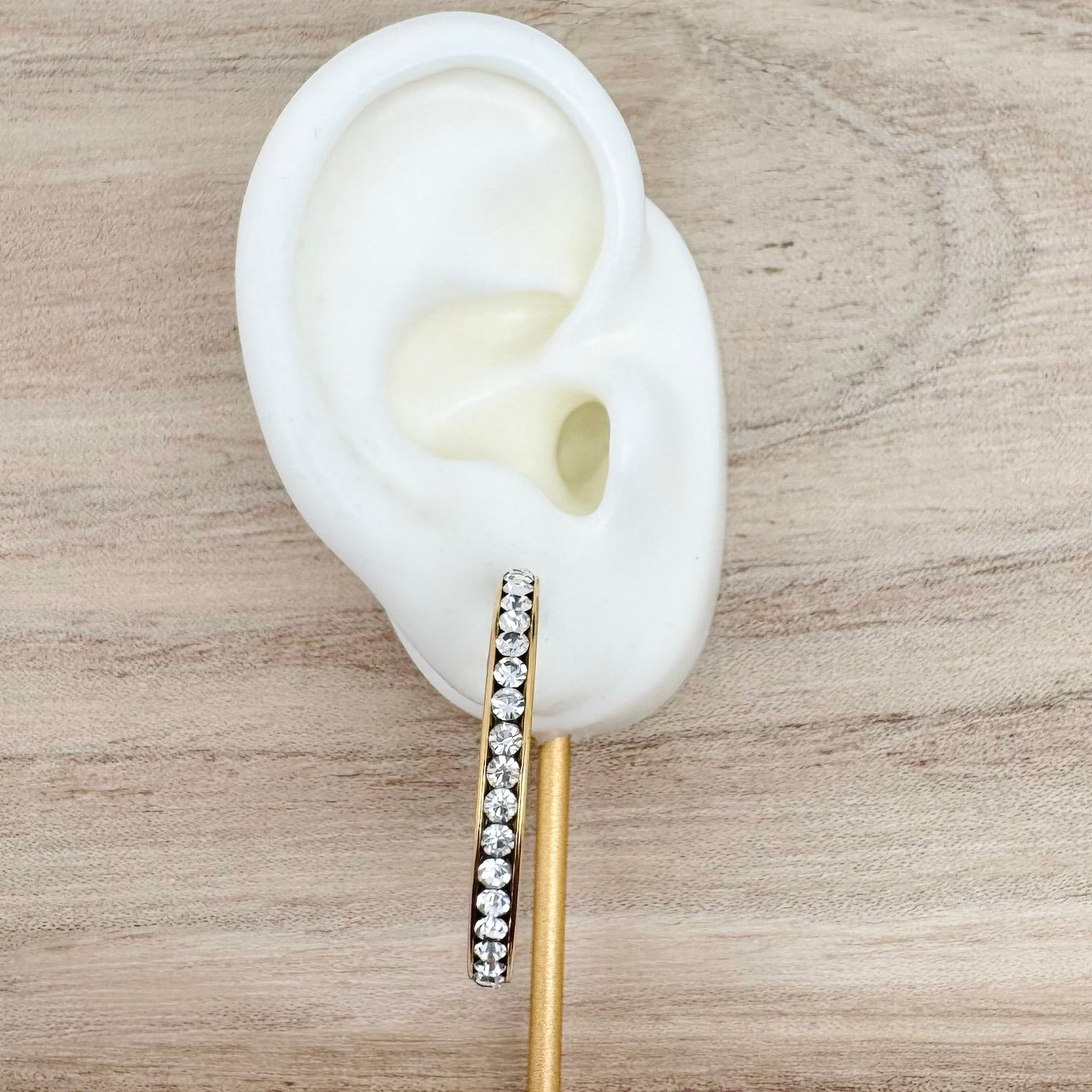 Boucles d'oreilles créoles Strass