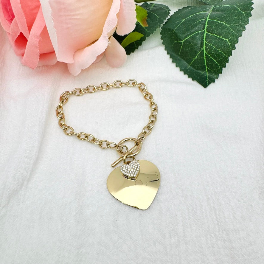Bracelet Breloques Maxi Coeur