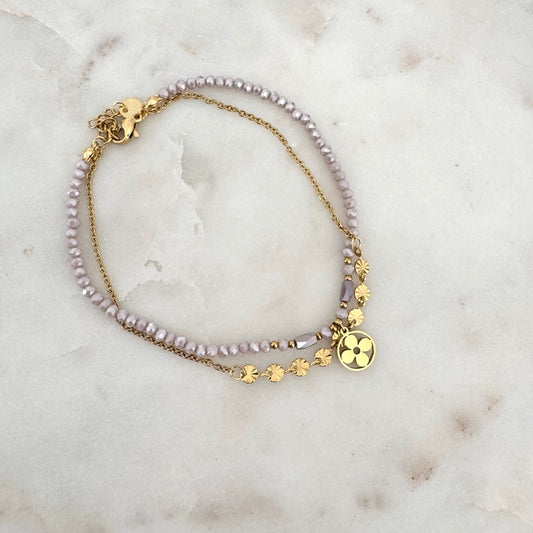 Bracelet de cheville Alice mauve