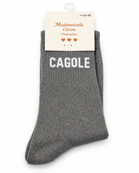 Chaussettes à Paillettes Message " Cagole"