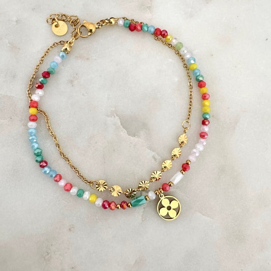 Bracelet de cheville Alice multicolor