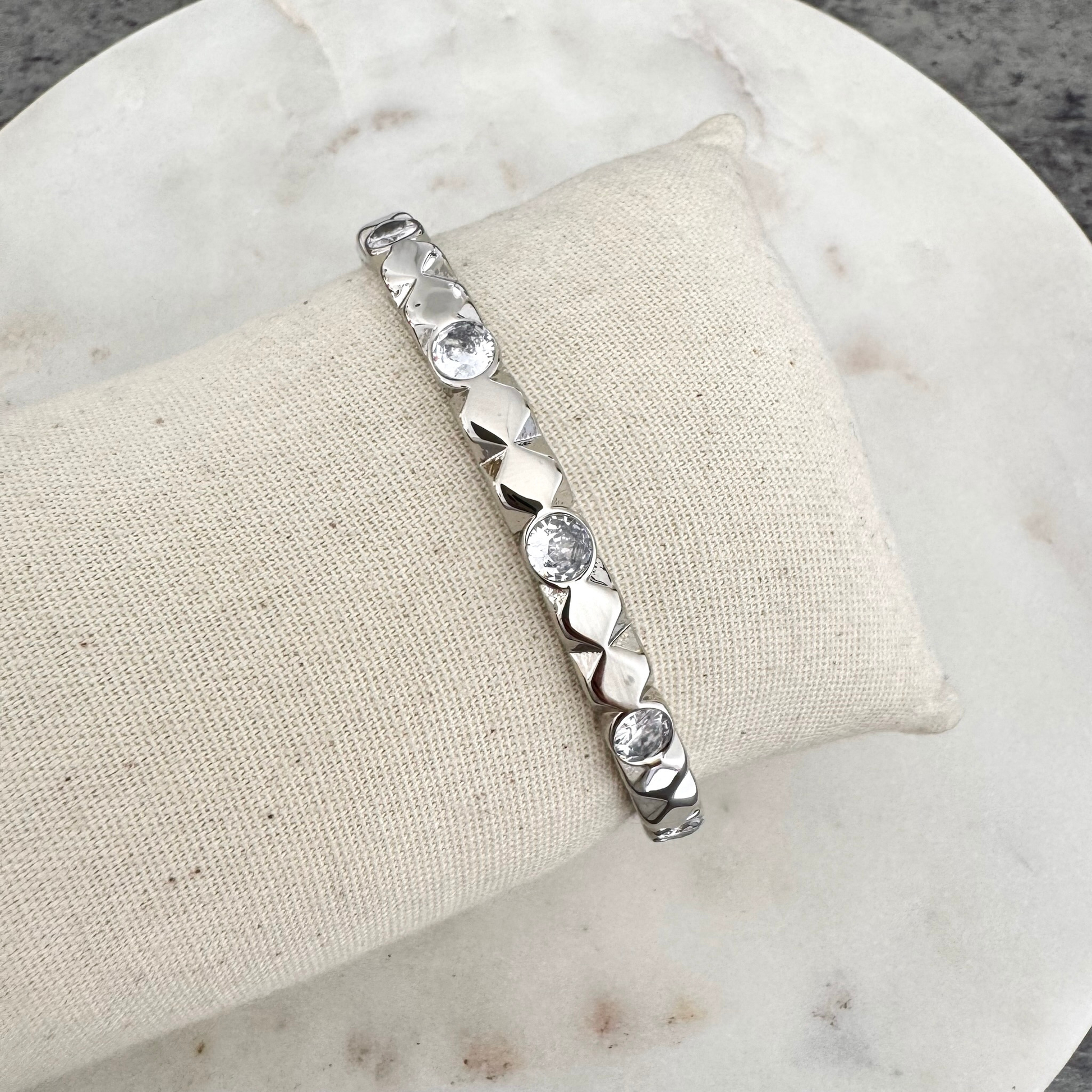 Bracelet jonc Adelia argenté