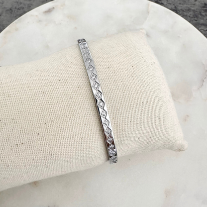Bracelet jonc Cathie argenté