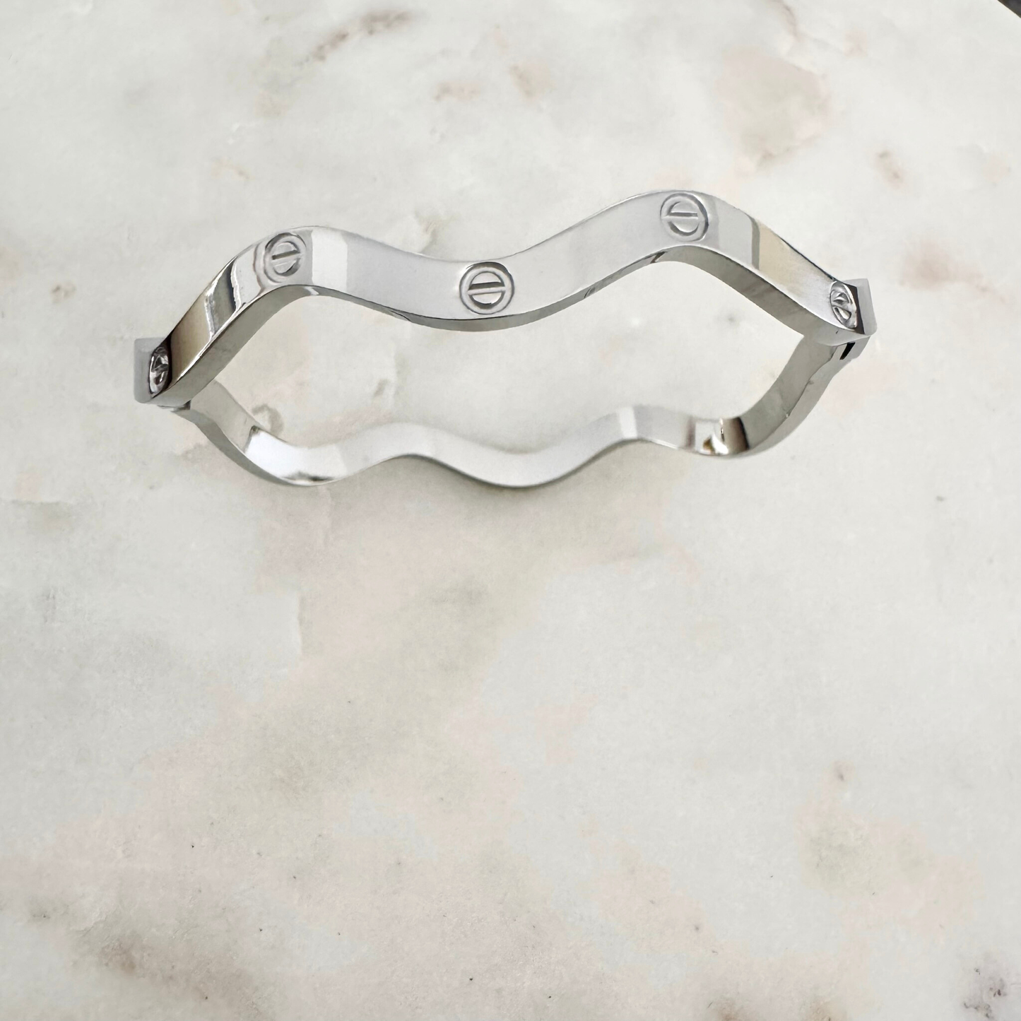 Bracelet jonc Anessa argenté