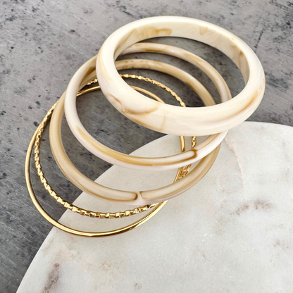 Bracelet jonc Paola beige