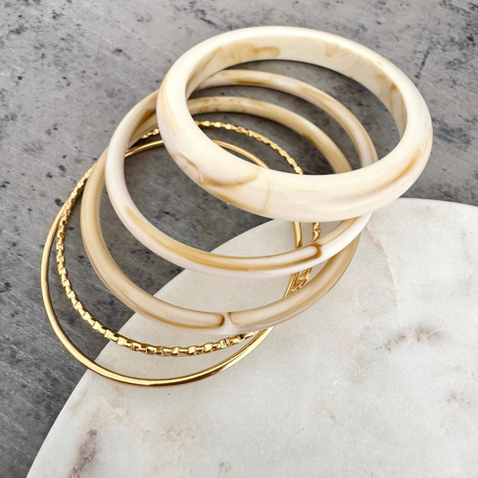 Bracelet jonc Paola beige