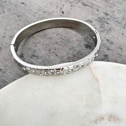 Bracelet jonc Lorie argenté