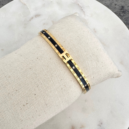 Bracelet jonc Hélia noir