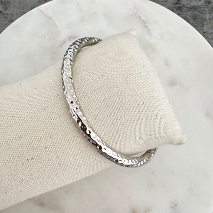 Bracelet jonc Rosa  argenté