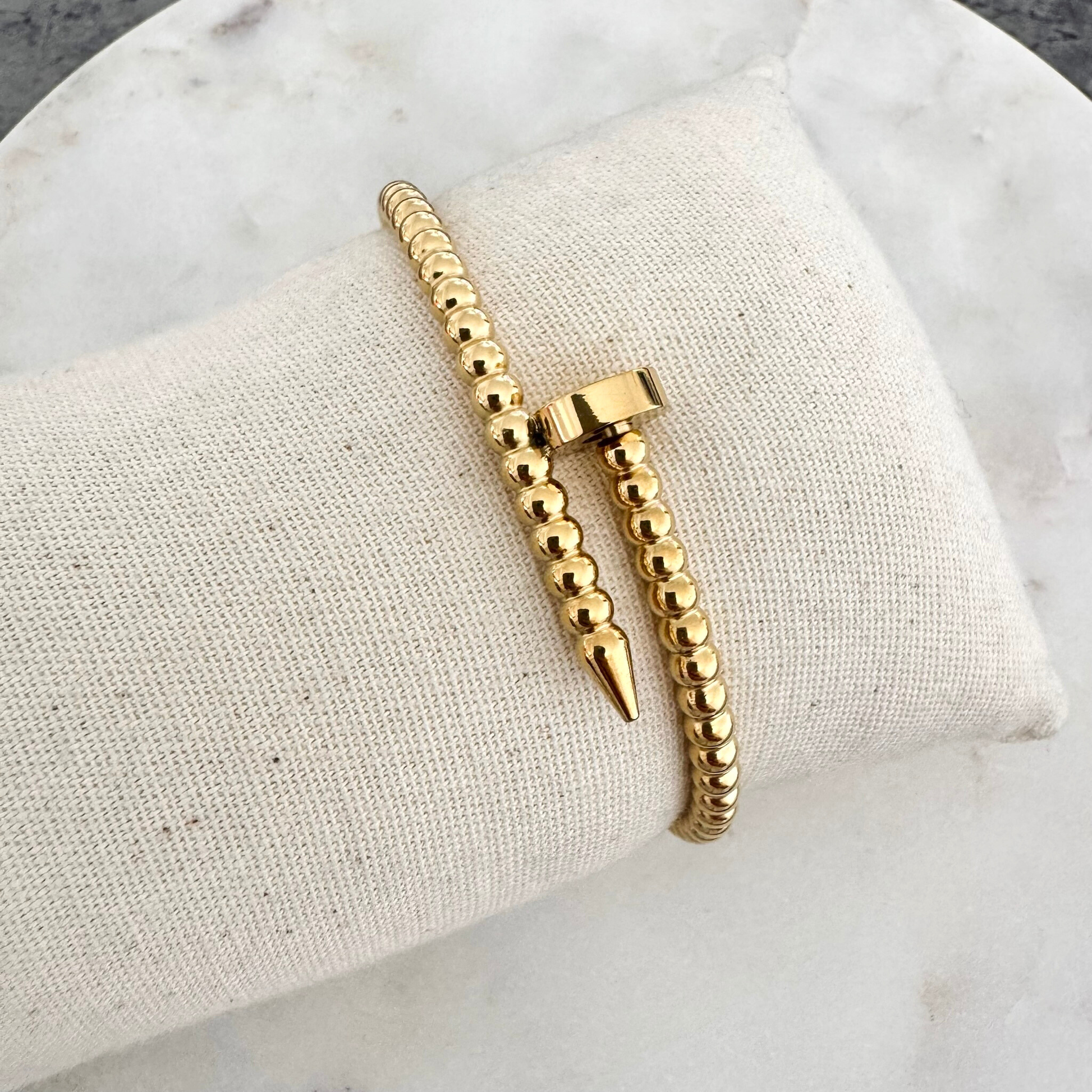 Bracelet jonc Clou Perla doré