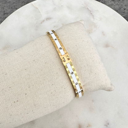 Bracelet jonc Hélia blanc