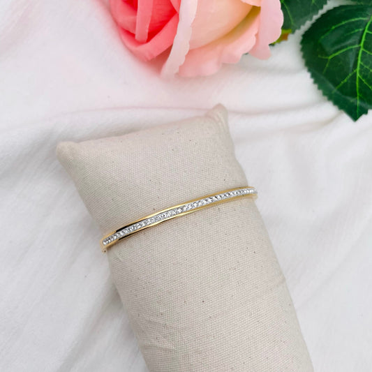 Bracelet jonc Strass doré