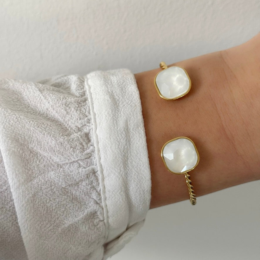 Bracelet jonc Resplendissante blanc