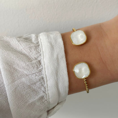 Bracelet jonc Resplendissante blanc