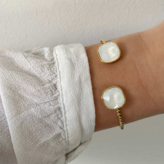 Bracelet jonc Resplendissante blanc