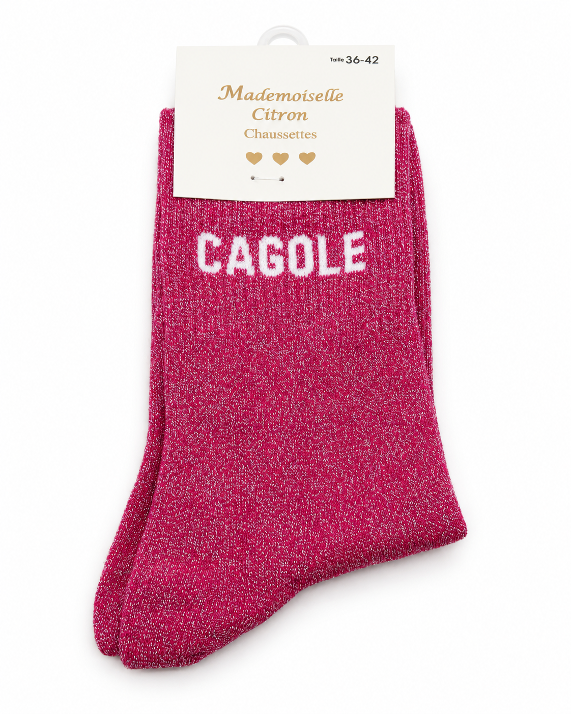 Chaussettes à Paillettes Message " Cagole"