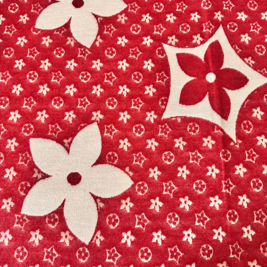 Écharpe imprimé fleur rouge