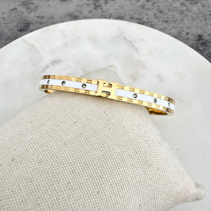 Bracelet jonc Hélia blanc