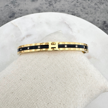 Bracelet jonc Hélia noir