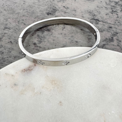 Bracelet jonc Livia argenté