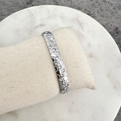 Bracelet jonc Lorie argenté