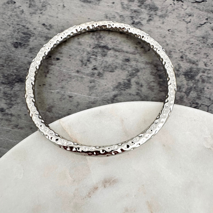 Bracelet jonc Rosa  argenté