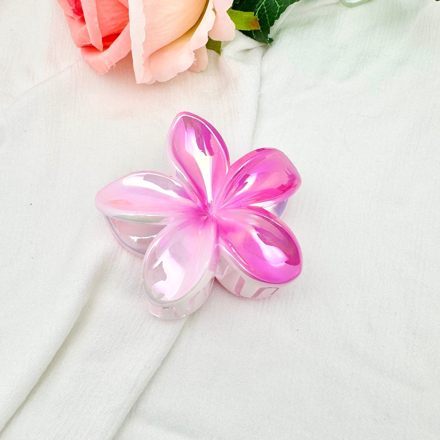 Pince à cheveux Fleur holographique