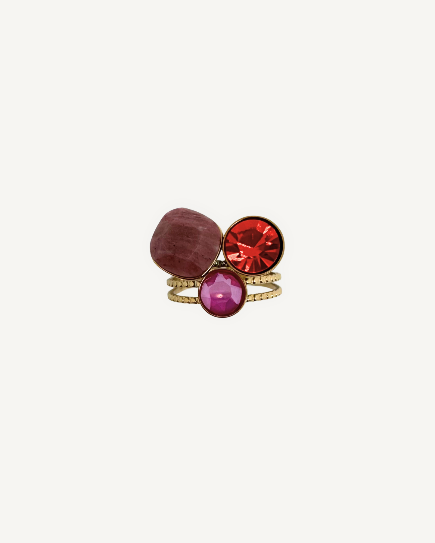 Bague Eclat Rhéolite rouge