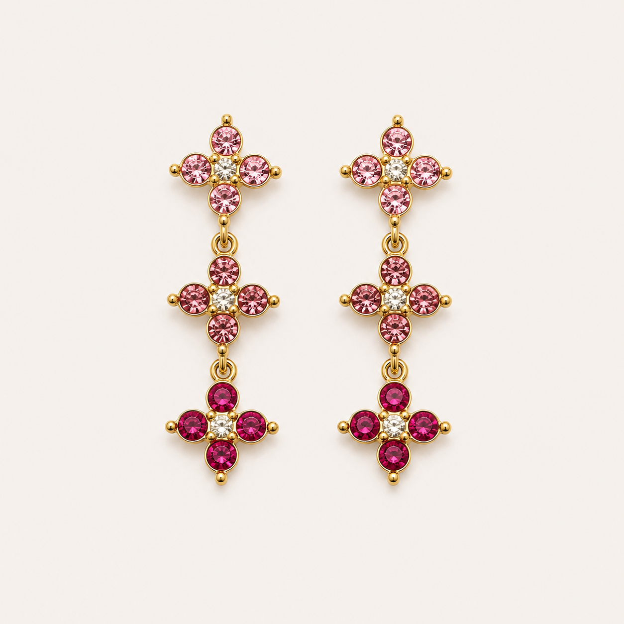 Boucles d'oreilles Princesse rose