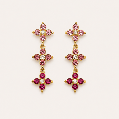 Boucles d'oreilles Princesse rose