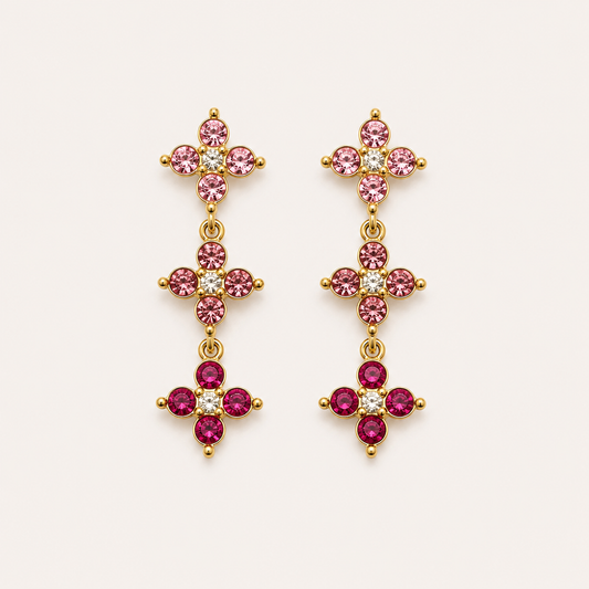 Boucles d'oreilles Princesse rose