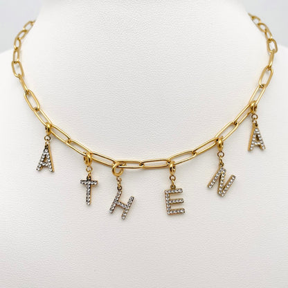 Charms lettres initiales zircons