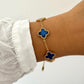 Bracelet Trèfle Maelya bleu doré