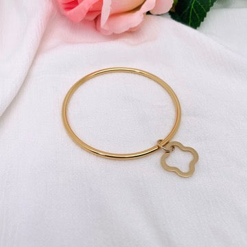 Bracelet jonc Breloque Trèfle