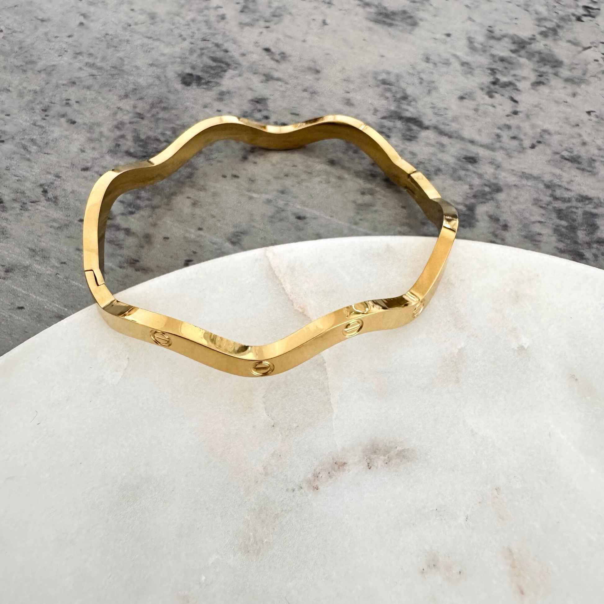 Bracelet jonc Anessa doré
