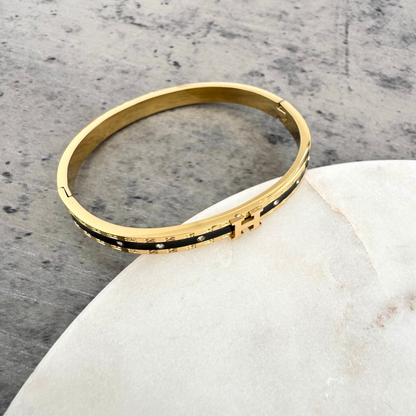 Bracelet jonc Hélia noir
