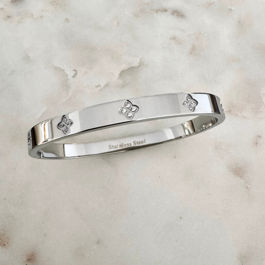 Bracelet jonc Livia argenté