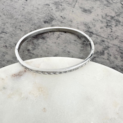 Bracelet jonc Cathie argenté