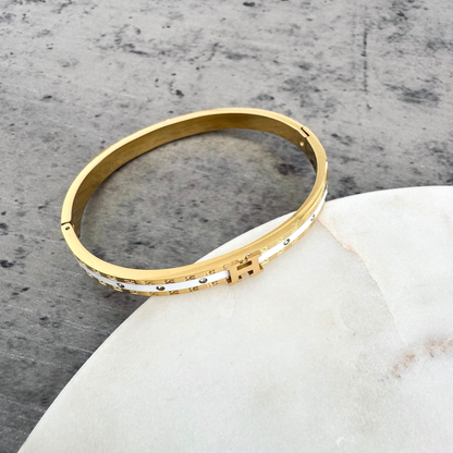 Bracelet jonc Hélia blanc