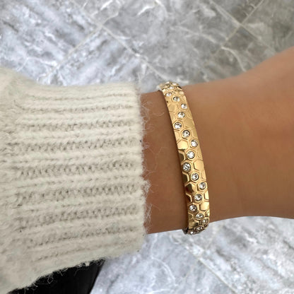 Bracelet jonc Lorie doré
