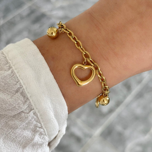 Bracelet Breloques Coeur