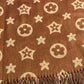 Écharpe imprimé fleur pailleté camel
