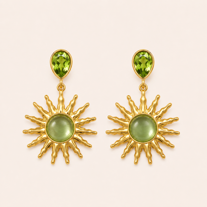 Boucles d'oreilles Sun vert