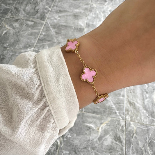 Bracelet Trèfle Maelya rose