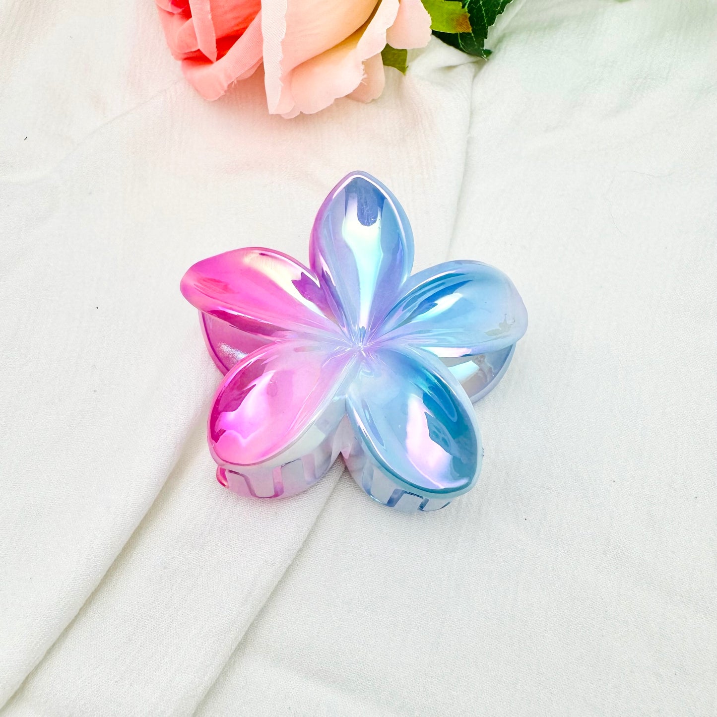 Pince à cheveux Fleur holographique
