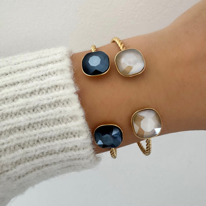 Bracelet jonc Resplendissante bleu nuit