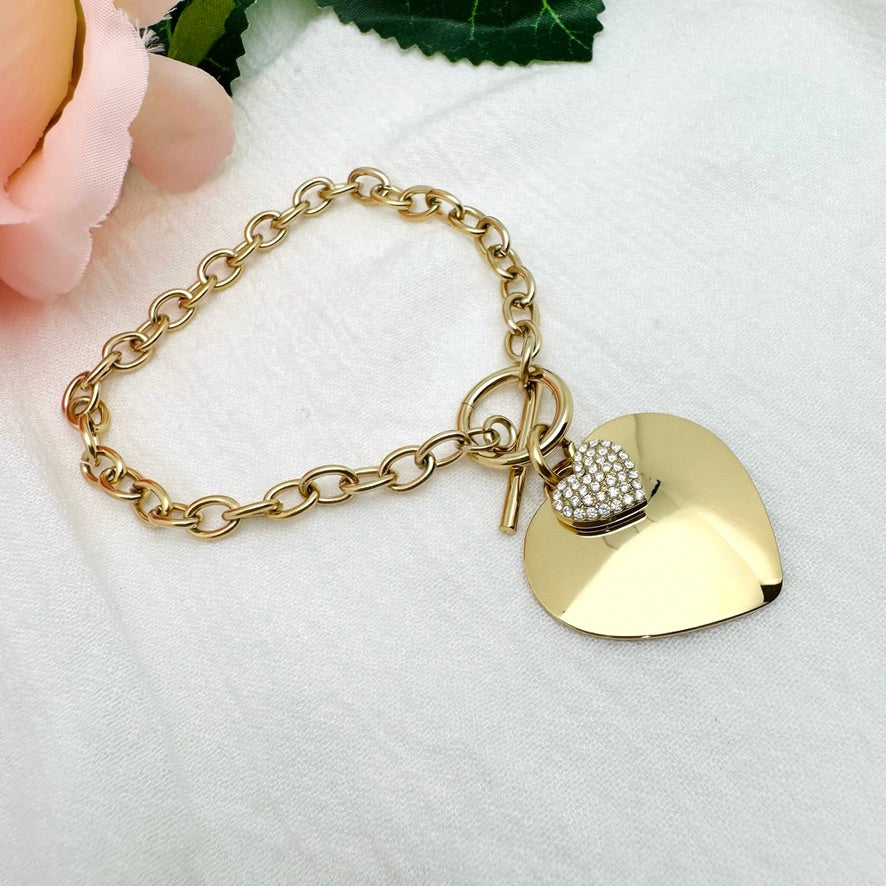 Bracelet Breloques Maxi Coeur